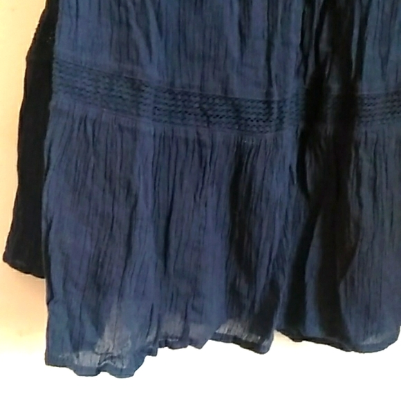 Summer skirt size M long lined skirt color dark blue - Picture 2 of 5